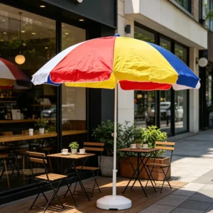 Folding Rainbow Multi-Color Picnic Sun Umbrella Windproof Portable Outdoor Parasol