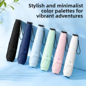 Folding Sun Umbrella Black Coating UV Protection Portable Windproof Foldable Outdoor Travel Umbrella