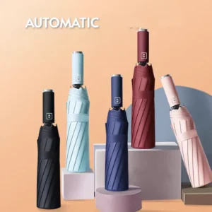 Folding Umbrella 12 Ribs Large Size Auto Open Close Double Bone Windproof UV Protection Business Gift China Factory