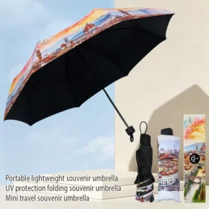 Folding Umbrella 62 Inch Double Layer Vented Windproof Frame Heavy Duty Extra Large Auto Open Sport Travel Umbrella