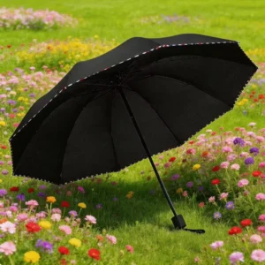 Folding Umbrella for Rain and Sun Three-Fold UV Protection
