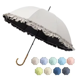 Folding Waterproof Lace Parasol Skirt Princess Women Umbrellas for Outdoor Weddings and Festivals