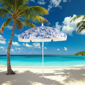 Fringe Tassel Sun Beach Umbrella, Vintage Custom Logo Umbrella