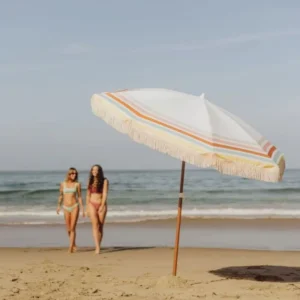 Fringed Portable Outdoor Beach Umbrella with Tassels