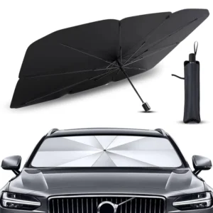 Front Car Sun Shade for SUV and Truck UV Resistant Folding Sunshade with Titanium Coating 140x80cm