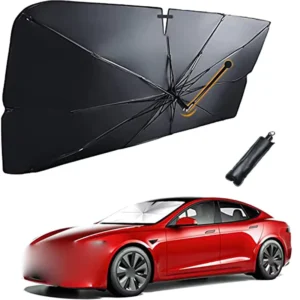 Front-Opening Universal Vehicle Windshield Sunshade Umbrella 360-Degree Rotation Bendable Handle Foldable