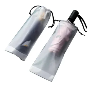 Frosted Drawstring Waterproof Foldable Umbrella Storage Bag, Reusable Eco-Friendly Umbrella Pouch