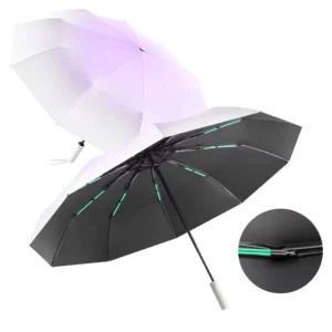 Fujian Umbrella Supplier UV Folding Travel Umbrella with Gradient Design and Custom Logo Printing