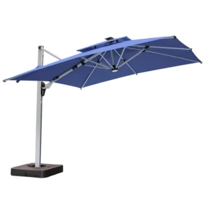 Full Aluminum Large Custom Outdoor Patio Cantilever Parasol for Cafes Hotels and Resorts