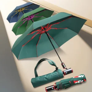 Full Automatic Open Close 3 Folding Umbrella 21 Inch 2 Fold Umbrella Auto Open Close 170T Polyester Taffeta Fabric