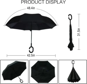 Full Color Printed Inverted Reverse Umbrella