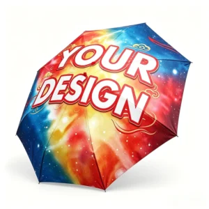 Full Print Portable Windproof Waterproof UV Protection Manual 3-Fold Folding Umbrella