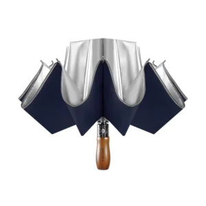 Fully Automatic 10-Rib Reverse-Fold Umbrella with Solid Wood Handle, UV-Resistant Pongee, Portable