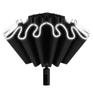 Fully Automatic 3-Fold Steel and Fiberglass Frame Umbrella, 100 cm Open Diameter, Windproof, Custom