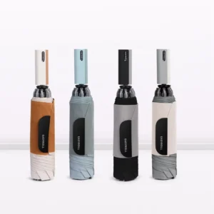 Fully Automatic 300T Pongee Umbrella Custom Logo Easy Roll Level 5 Water Repellent Reverse