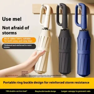Fully Automatic 72-Bone Ring Buckle Umbrella 3-Fold Customizable Sun and Rain Foldable Business Umbrella