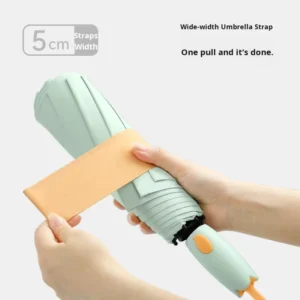 Fully Automatic 8-Bone Rain Umbrella with Colorful Fabric, Tulip Handle, and 8K Ribs