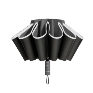 Fully Automatic 8K Rib UV Windproof Reflective Stripe Reverse Folding Umbrella for Travel