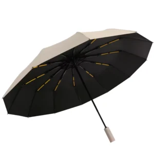 Fully Automatic Classic 12-Rib Rainproof UV Protection Thickened Folding Dual-Purpose Business Gift Straight Umbrella