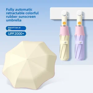 Fully Automatic Color Glue Sunshade Umbrella Rounded Corner Safety Umbrella UV Protection Customizable Advertisement