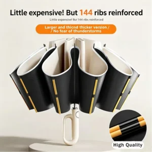 Fully-Automatic Custom Color Logo 3-Fold 8-Rib UV-Resistant Modern Travel Reversed Umbrella