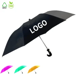 Fully Automatic Dual Folding Windproof Umbrella Polyester Fabric Iron Tube Custom Logo