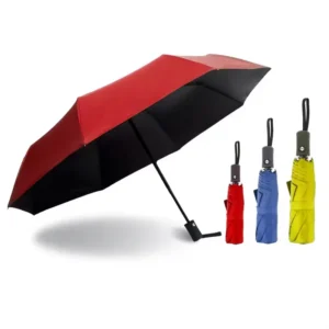 Fully Automatic Foldable UV Protection 3-Folding 190T Pongee Umbrella 105cm Open Diameter Customized Color