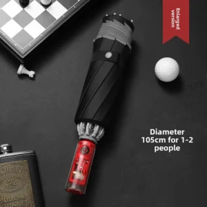 Fully Automatic German Reverse Folding Umbrella Large Car-Mounted Black Coating Sun Storm-Resistant Reinforced Thickened Design