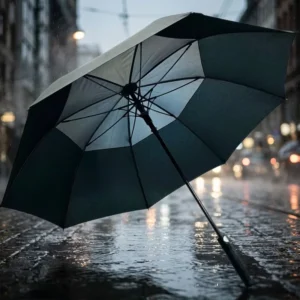 Fully Automatic Modern Travel Straight Umbrella Custom Print Clear Windproof Waterproof Golf Pongee Sponge Handle