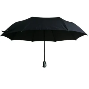 Fully Automatic Open 3-Fold Umbrella Custom Logo UV Coating Vintage Design Iron Tube 8 Ribs