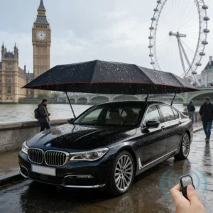 Fully Automatic Remote-Controlled Outdoor Waterproof UV-Protection Sports Car Umbrella Sunshade, Oxford Cloth