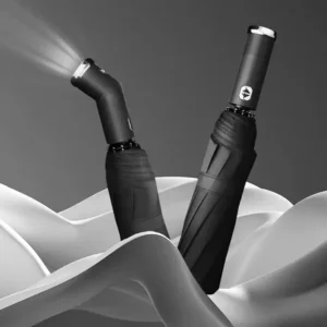 Fully Automatic Reverse Folding Umbrella with LED Flashlight and UV Protection