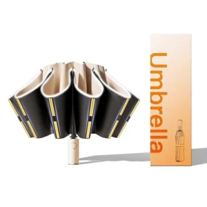 Fully Automatic Reverse Stainless Steel Umbrella 24-Rib Glass Fiber Ribs Three-Folding Large Canopy