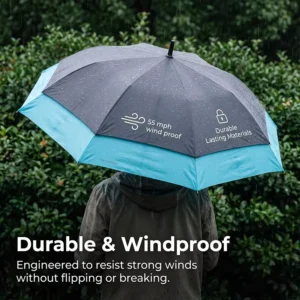 Fully-Automatic Straight Golf Umbrella with Stainless Steel Handle 8 Ribs 120cm Open Pongee for Travel Adults