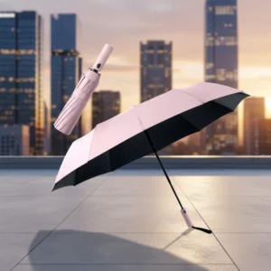 Fully Automatic Straight Umbrella with Rain Cover Long Handle 106cm Diameter Special Shape