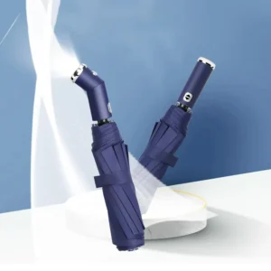 Fully Automatic Sunscreen Sunshade Sun Umbrella Dual Use with LED Flashlight Business 3 Fold Umbrella LED Umbrella