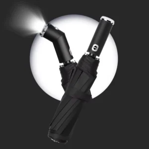 Fully Automatic Sunscreen Sunshade Umbrella 3 Fold LED Flashlight Umbrella Customizable Logo Dual Use Rain Umbrella