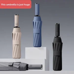Fully Automatic Three-Fold Folding Umbrella Collision Cloth 10 Ribs 125cm Diameter Sunny Rainy