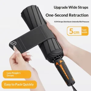 Fully Automatic Three-Fold Windproof Umbrella, Thickened Reinforced, Extra-Large, One-Click Retractable, UV Protection