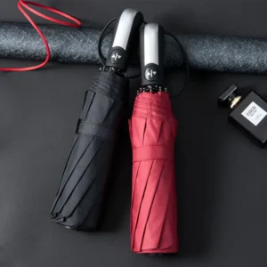Fully Automatic Three-Fold Windproof Umbrella with Custom Logo Printing