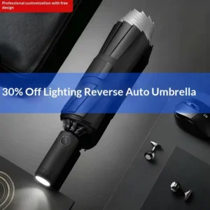 Fully Automatic Triple-Fold Reverse-Opening Multifunctional Car-Mounted Umbrella for Men, Extra-Large, Thickened and Reinforced