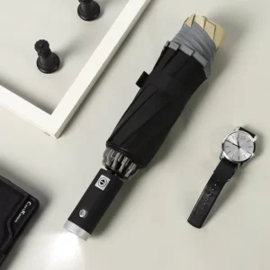 Fully Automatic UV-Resistant Waterproof Umbrella with LED Flashlight