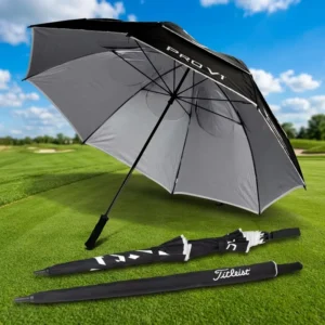 Fully Automatic Waterproof Windproof Straight Polyester Fiberglass Frame Umbrella