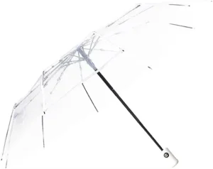 Fully Automatic Windproof Transparent Folding Umbrella with Frosted Handle