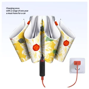 Fully Electric Automatic Open-Close Folding Umbrella with UV Protection, Custom Logo, Gift Box