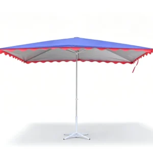 Galvanized Square Patio Umbrella Rust-Resistant Steel Ribs 2.5x3m 3×3.5m Outdoor Sun Umbrella