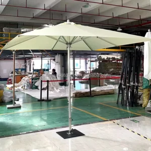 Garden 4/5/6m Round Square White Large Patio Umbrella Center Pole Sun Parasol Outdoor