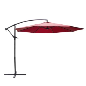 Garden Banana Parasol with Solar-Powered Light Square Beach Sunshade for Market Stalls and Balconies