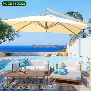 Garden Furniture Led Beach Patio Umbrellas Large Size 3m Commercial Outdoor Waterproof Heavy Duty Warehouse Parasol