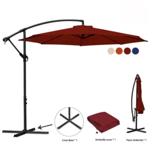 Garden Outdoor Banana Hanging Umbrella with LED Foldable Rotatable